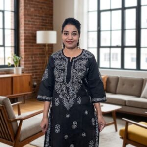 Voile Cotton Shadow Work Chikankari Kurti