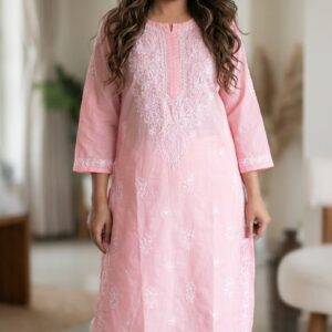 Voile Cotton Shadow Work Chikankari Kurti